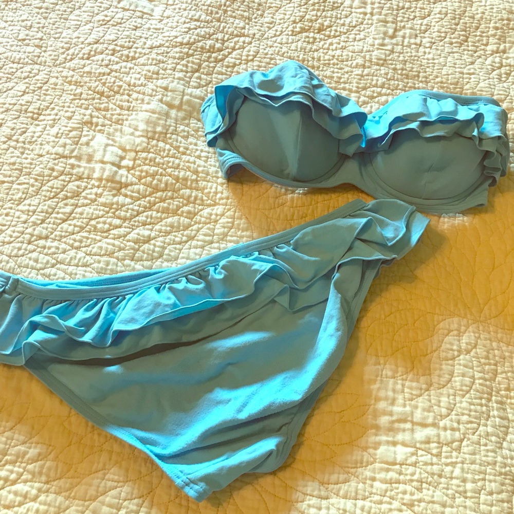 Turquoise bikini size S 32D cup, L bottoms